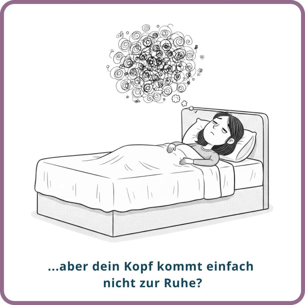 Frau liegt im Bett, kann aber nicht einschlafen.
