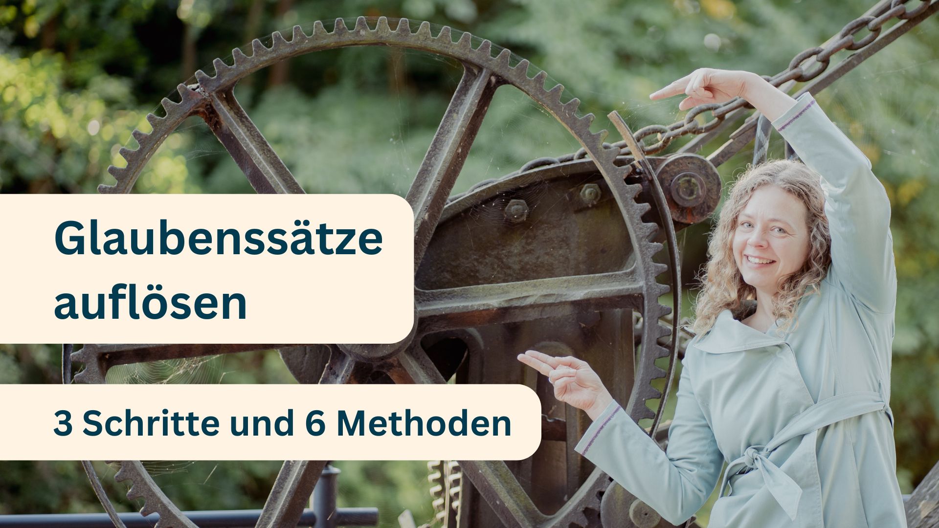 Ulrike zeigt auf ein Rad